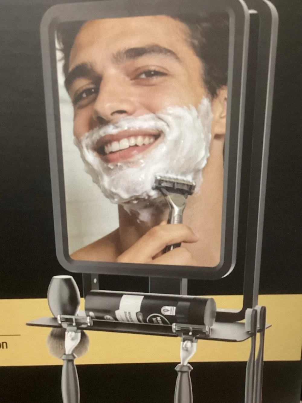 Fogless Shaving Shower Mirror - Black NEW